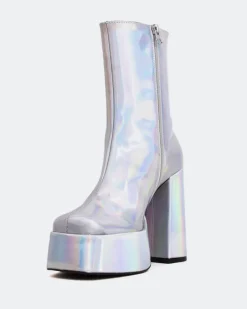 Platform|Ankle Boots-L'INTERVALLE Cloud Silver Mirror