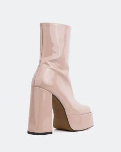 Platform|Ankle Boots-L'INTERVALLE Cloud Taupe Patent