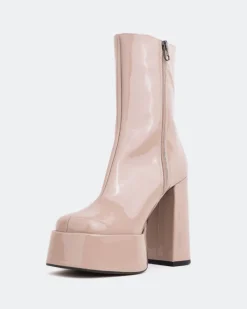 Platform|Ankle Boots-L'INTERVALLE Cloud Taupe Patent