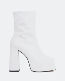 Platform|Ankle Boots-L'INTERVALLE Cloud White Patent