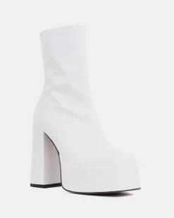 Platform|Ankle Boots-L'INTERVALLE Cloud White Patent