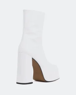 Platform|Ankle Boots-L'INTERVALLE Cloud White Patent