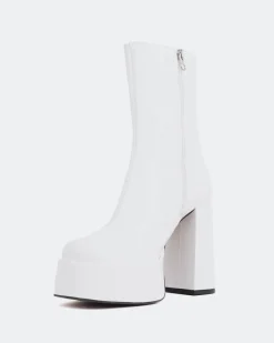 Platform|Ankle Boots-L'INTERVALLE Cloud White Patent