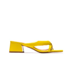 Mid Heels|Mules-L'INTERVALLE Collins Yellow Leather