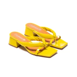 Mid Heels|Mules-L'INTERVALLE Collins Yellow Leather