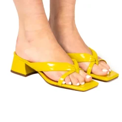 Mid Heels|Mules-L'INTERVALLE Collins Yellow Leather