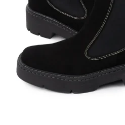 Chelsea|Ankle Boots-L'INTERVALLE Columbus Black Suede