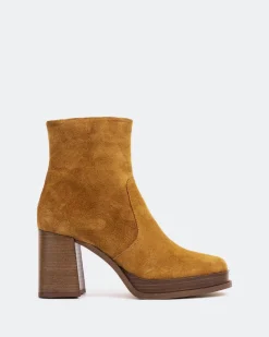 Platform|Ankle Boots-L'INTERVALLE Condotti Cognac Suede