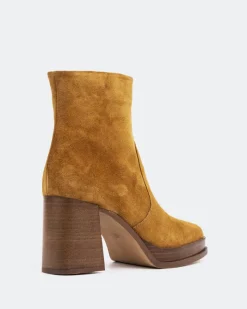 Platform|Ankle Boots-L'INTERVALLE Condotti Cognac Suede