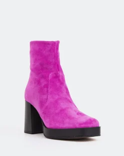 Platform|Ankle Boots-L'INTERVALLE Condotti Pink Suede