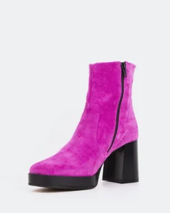 Platform|Ankle Boots-L'INTERVALLE Condotti Pink Suede