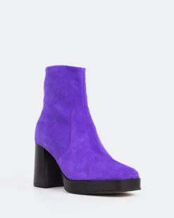 Platform|Ankle Boots-L'INTERVALLE Condotti Purple Suede