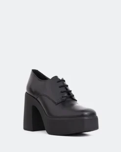 Platforms|Lace-up-L'INTERVALLE Corleone Black Leather