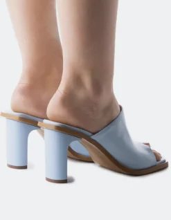 Mules-L'INTERVALLE Corvo Light Blue Leather