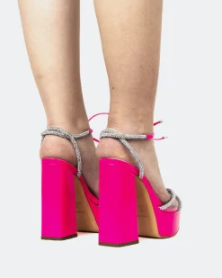 Platform|Strappy-L'INTERVALLE Crave, Pink Naplack/Naplack Rose