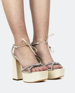 Platform|Strappy-L'INTERVALLE Crave, Vanilla Naplack/Naplack Vanille