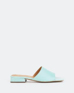 Flats-L'INTERVALLE Crew Blue Leather/Cuir Bleu