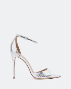 High Heels-L'INTERVALLE Cristiana Silver Croco