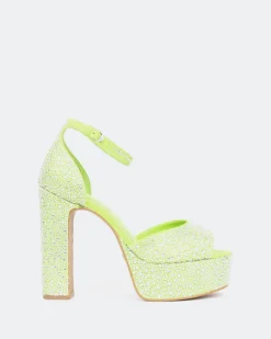 Platform-L'INTERVALLE Cupid, Green Suede/Suède Vert