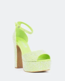 Platform-L'INTERVALLE Cupid, Green Suede/Suède Vert