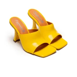 Mules-L'INTERVALLE Cythera Yellow Leather