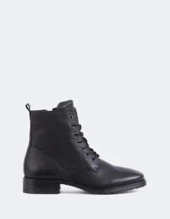 Ankle Boots|Lace-up-L'INTERVALLE Daiki Black Leather