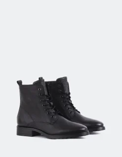 Ankle Boots|Lace-up-L'INTERVALLE Daiki Black Leather
