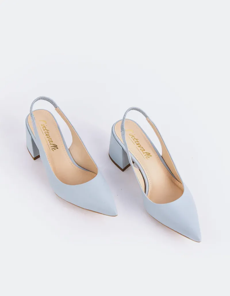 Slingbacks-L'INTERVALLE Dalida Blue Leather
