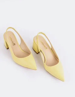 Slingbacks-L'INTERVALLE Dalida Yellow Leather