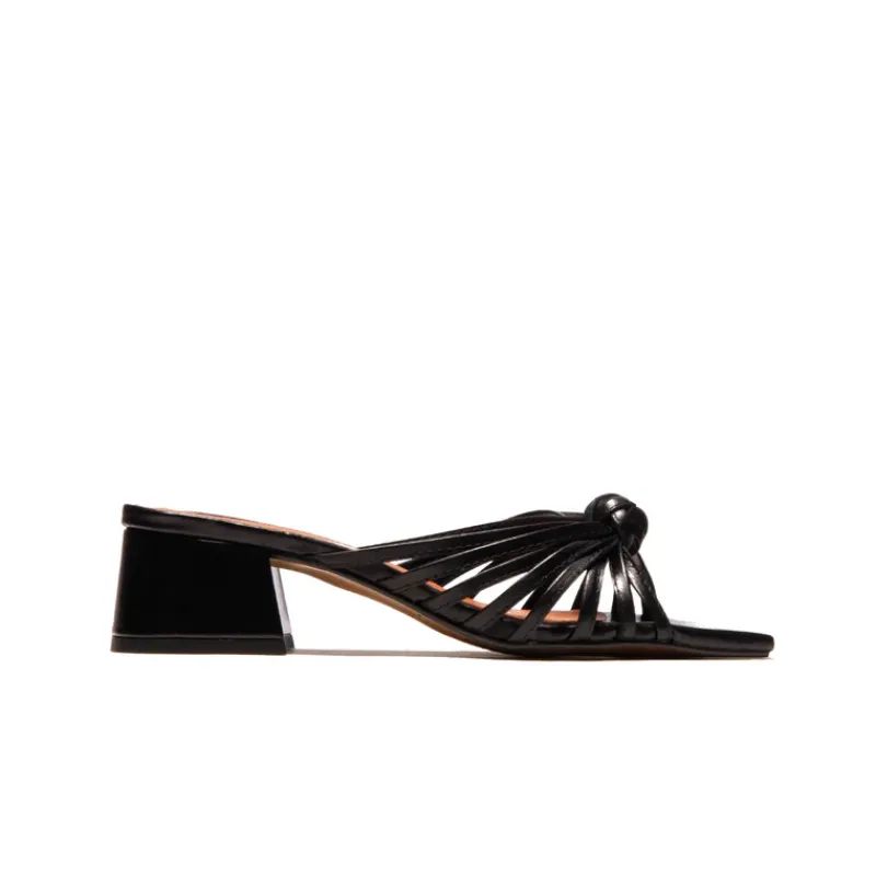 Mid Heels|Mules-L'INTERVALLE Damira Black Leather