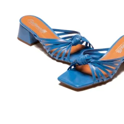 Mid Heels|Mules-L'INTERVALLE Damira Blue Leather