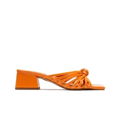 Mid Heels|Mules-L'INTERVALLE Damira Orange Leather