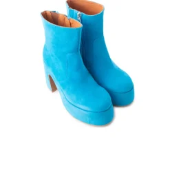 Platform|Ankle Boots-L'INTERVALLE Daze Blue Suede