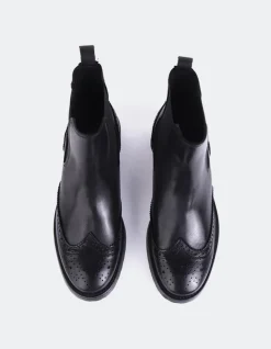 Chelsea|Ankle Boots-L'INTERVALLE Debree Black Leather