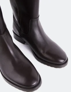 Tall Boots-L'INTERVALLE Delorre Brown Leather