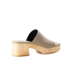 Wood Sandals|Platform-L'INTERVALLE Delphine Green Leather