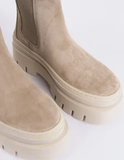 Chelsea|Ankle Boots-L'INTERVALLE Delya Beige Suede