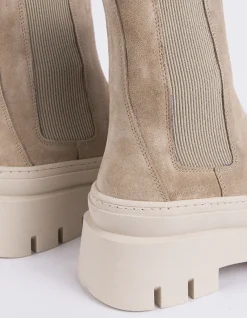Chelsea|Ankle Boots-L'INTERVALLE Delya Beige Suede