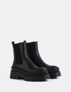 Chelsea|Ankle Boots-L'INTERVALLE Delya Black Leather