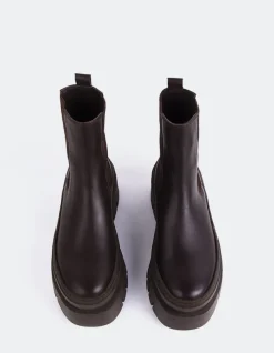 Chelsea|Ankle Boots-L'INTERVALLE Delya Brown Leather