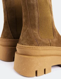 Chelsea|Ankle Boots-L'INTERVALLE Delya Tan Suede