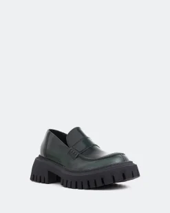 Loafers-L'INTERVALLE Derulo Green Leather