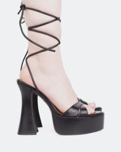 Platform|Strappy-L'INTERVALLE Desert Black Leather