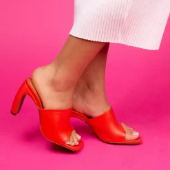Mules-L'INTERVALLE Diagonal Camel Leather