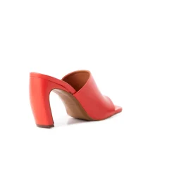 Mules-L'INTERVALLE Diagonal Orange Leather