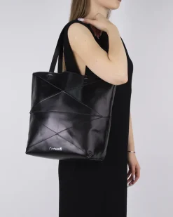 Tote Bag-L'INTERVALLE Dialoque Black Leather