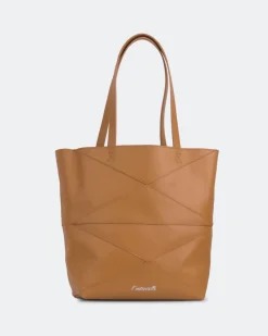 Tote Bag-L'INTERVALLE Dialoque Camel Leather