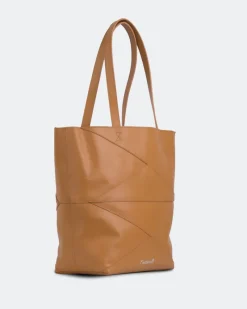 Tote Bag-L'INTERVALLE Dialoque Camel Leather
