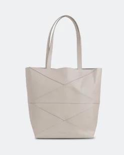 Tote Bag-L'INTERVALLE Dialoque White Leather