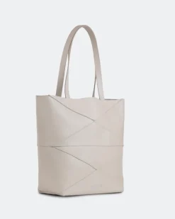 Tote Bag-L'INTERVALLE Dialoque White Leather